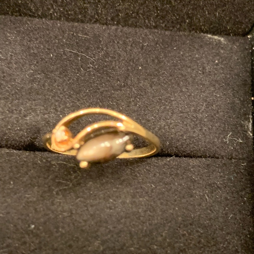 Onyx and Diamond Gold Ring